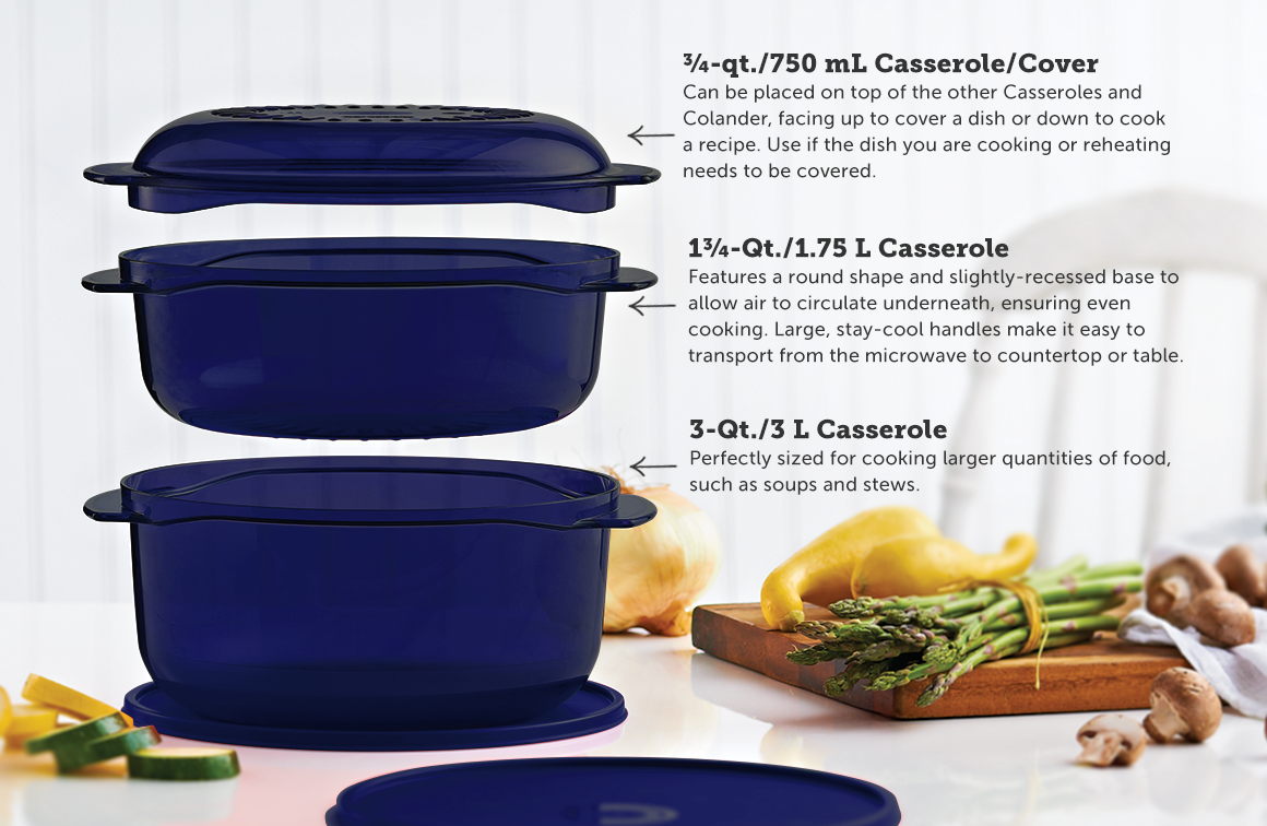 Tupperware Stack Cookware Microwave Casserole Bowls and Lids 